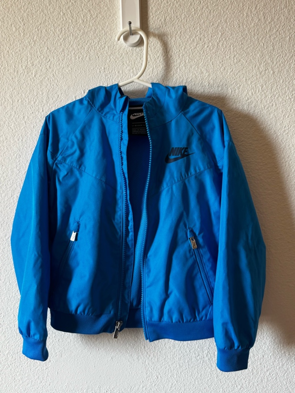 Nike Kids Bright Blue Hooded Windbreaker/Windrunner Size 4T